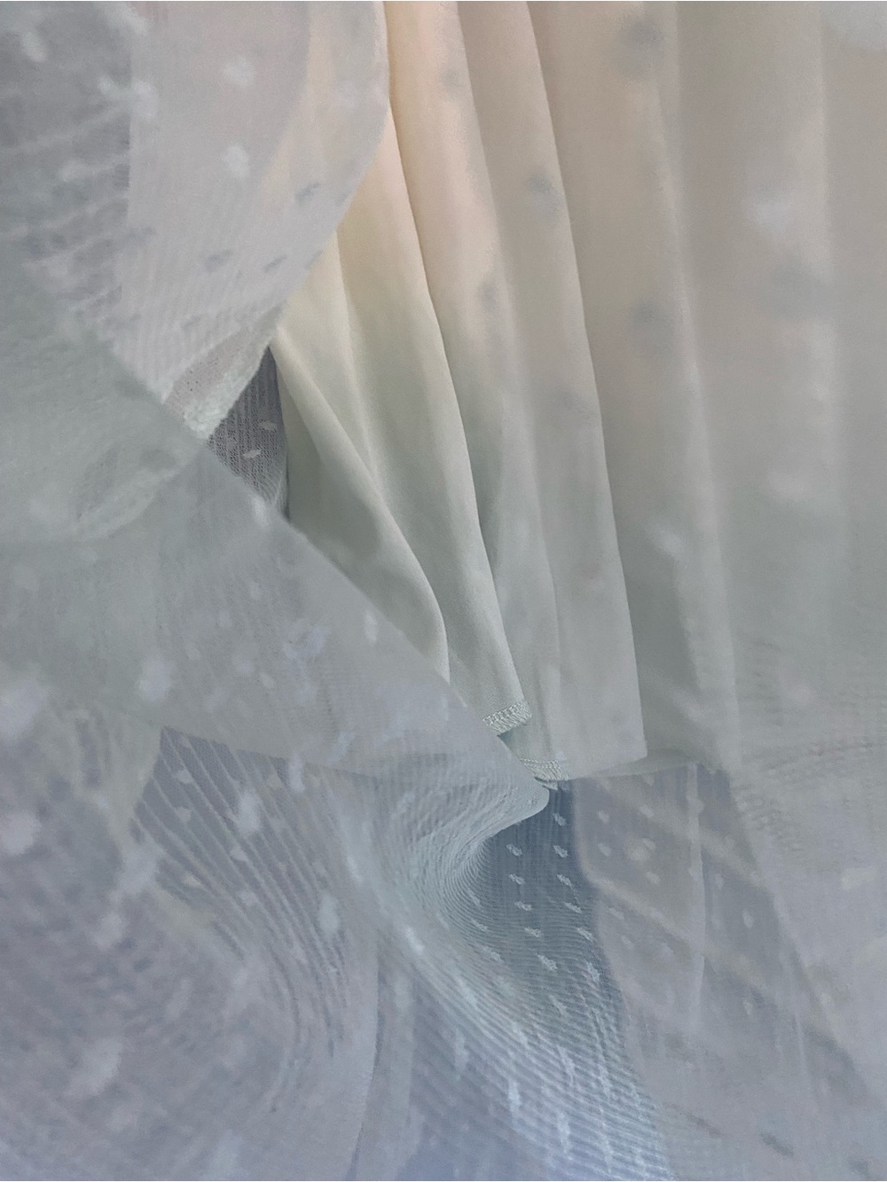 Easel Pleated Ombre Tulle Midi Skirt - White to Sage - Picture 7 of 7